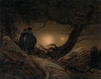 卡斯帕爾 大衛 弗裡德裡希 Two Men Contemplating The Moon